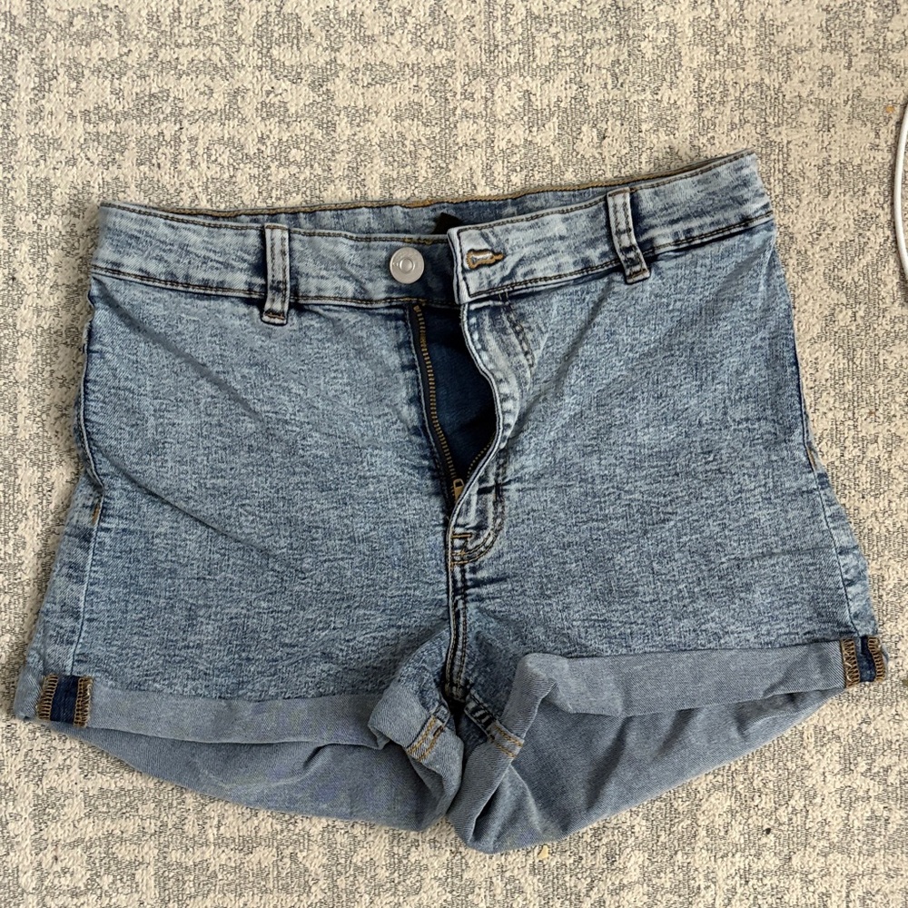 Divided Light Blue Jean Shorts
